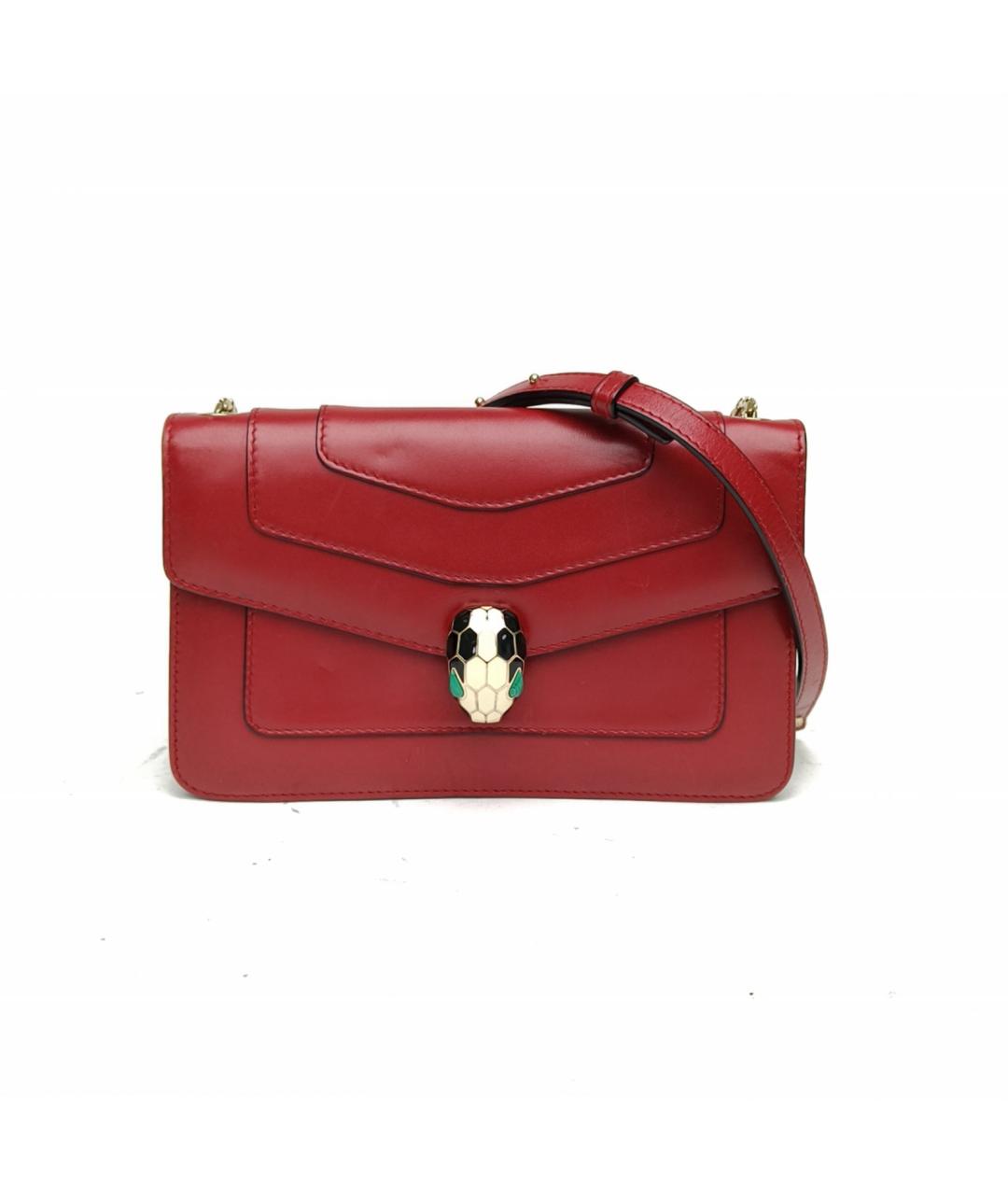 BVLGARI Красная кожаная сумка через плечо, фото 2