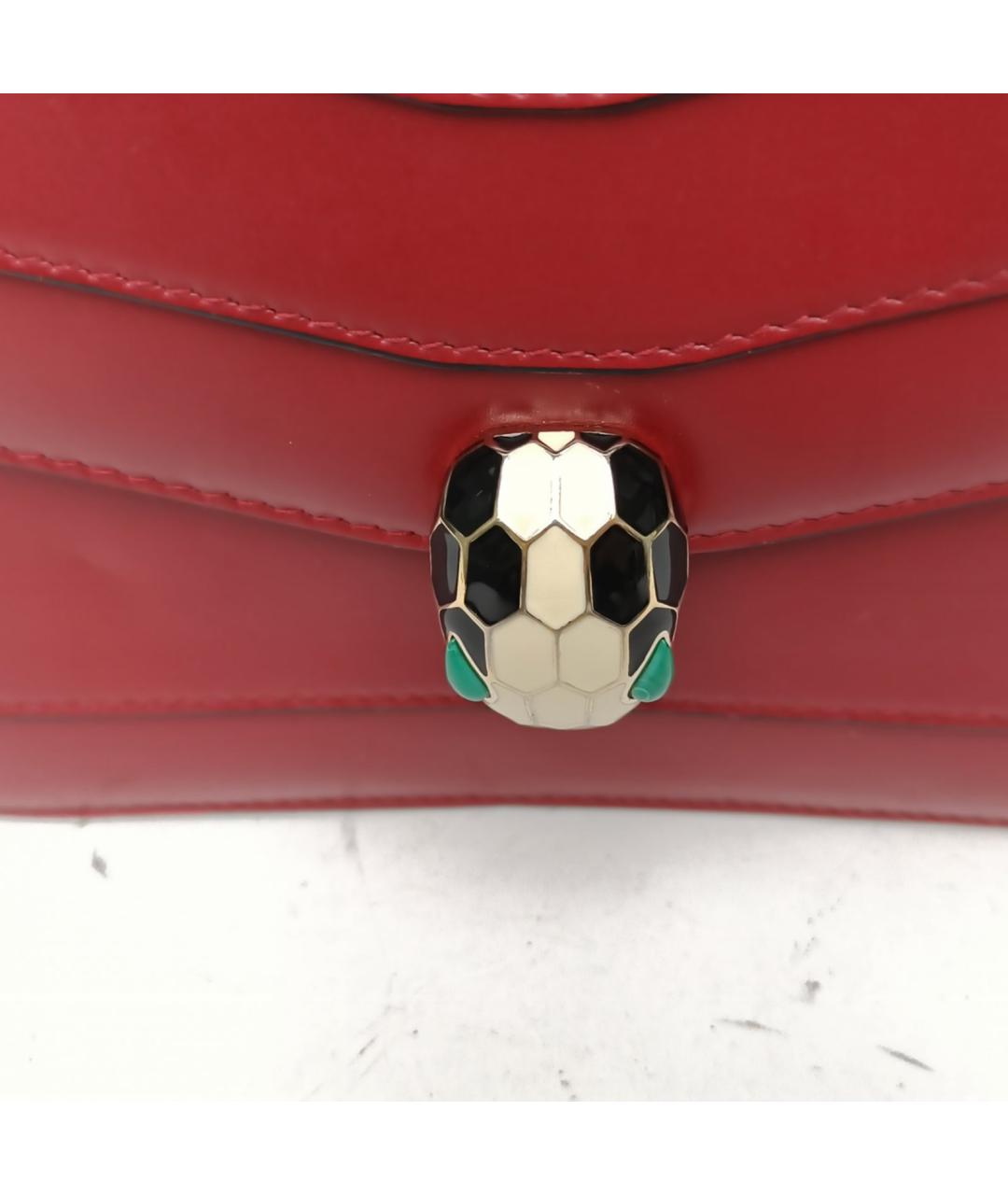 BVLGARI Красная кожаная сумка через плечо, фото 8