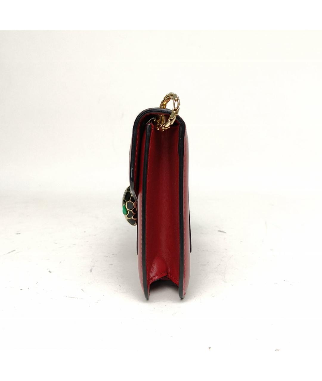 BVLGARI Красная кожаная сумка через плечо, фото 3