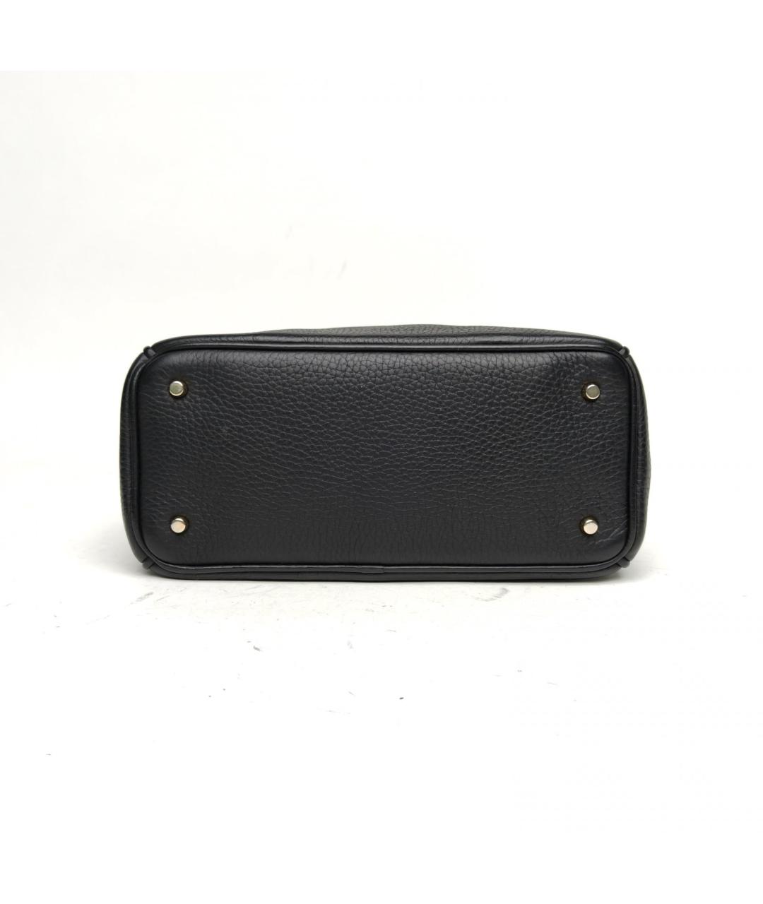 CHRISTIAN DIOR Черная кожаная сумка с короткими ручками, фото 6