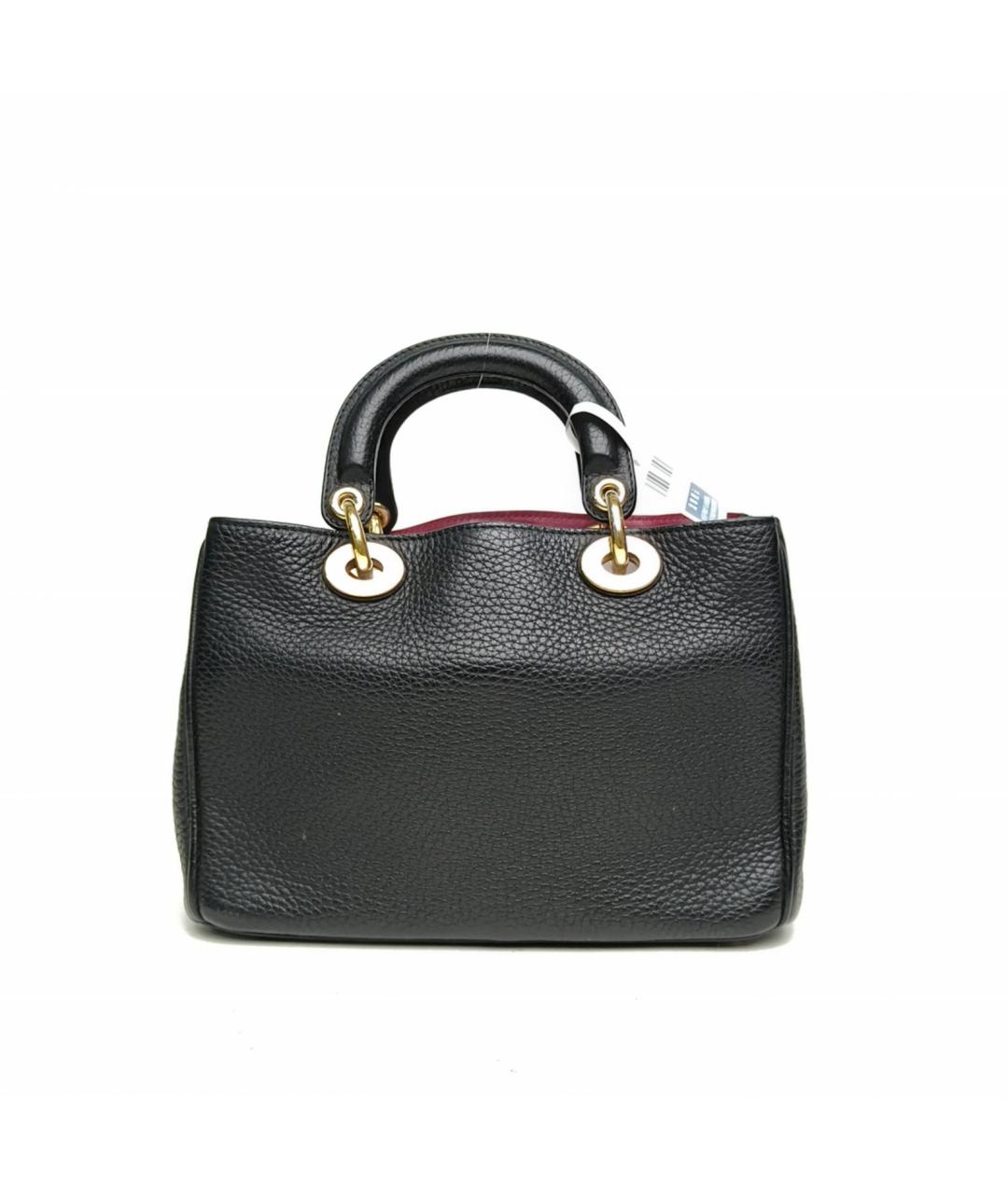 CHRISTIAN DIOR Черная кожаная сумка с короткими ручками, фото 4