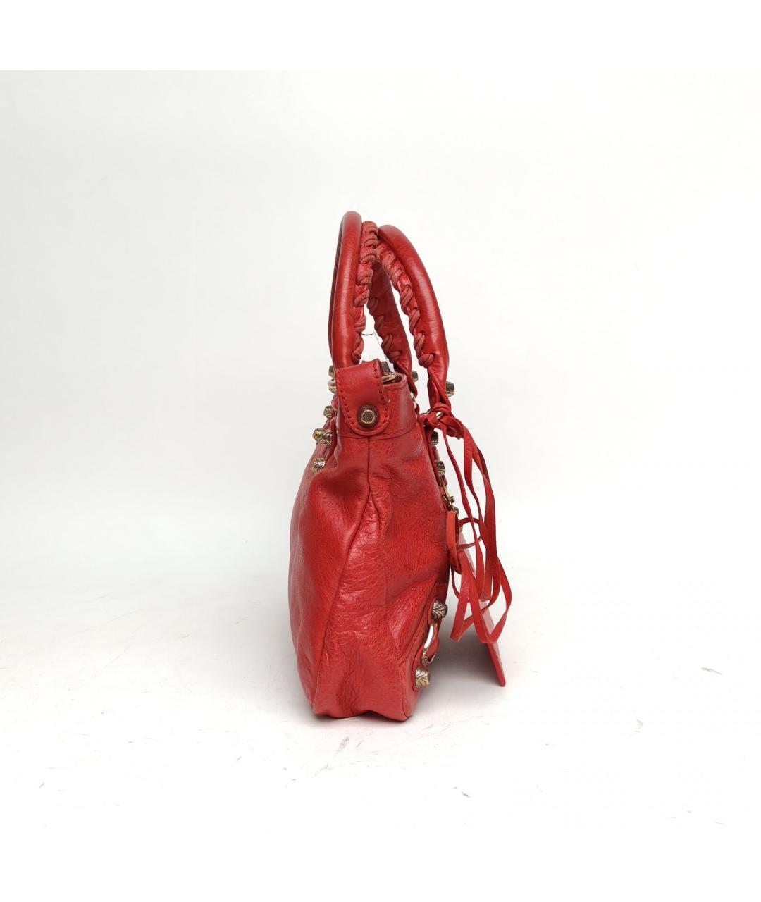 BALENCIAGA Красная кожаная сумка с короткими ручками, фото 3