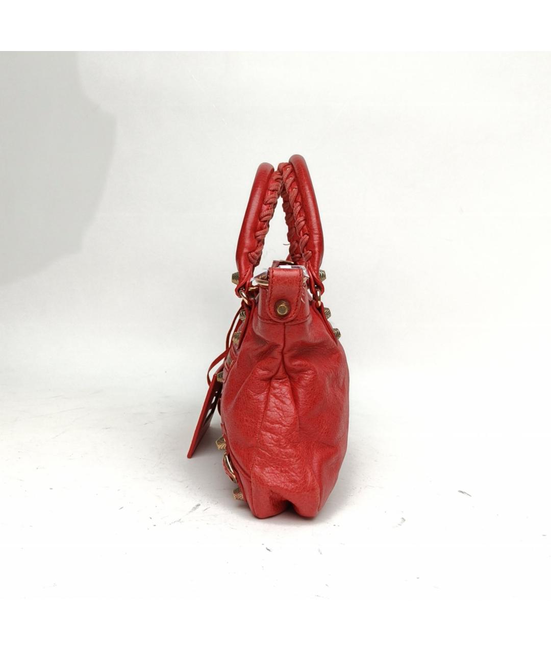 BALENCIAGA Красная кожаная сумка с короткими ручками, фото 2