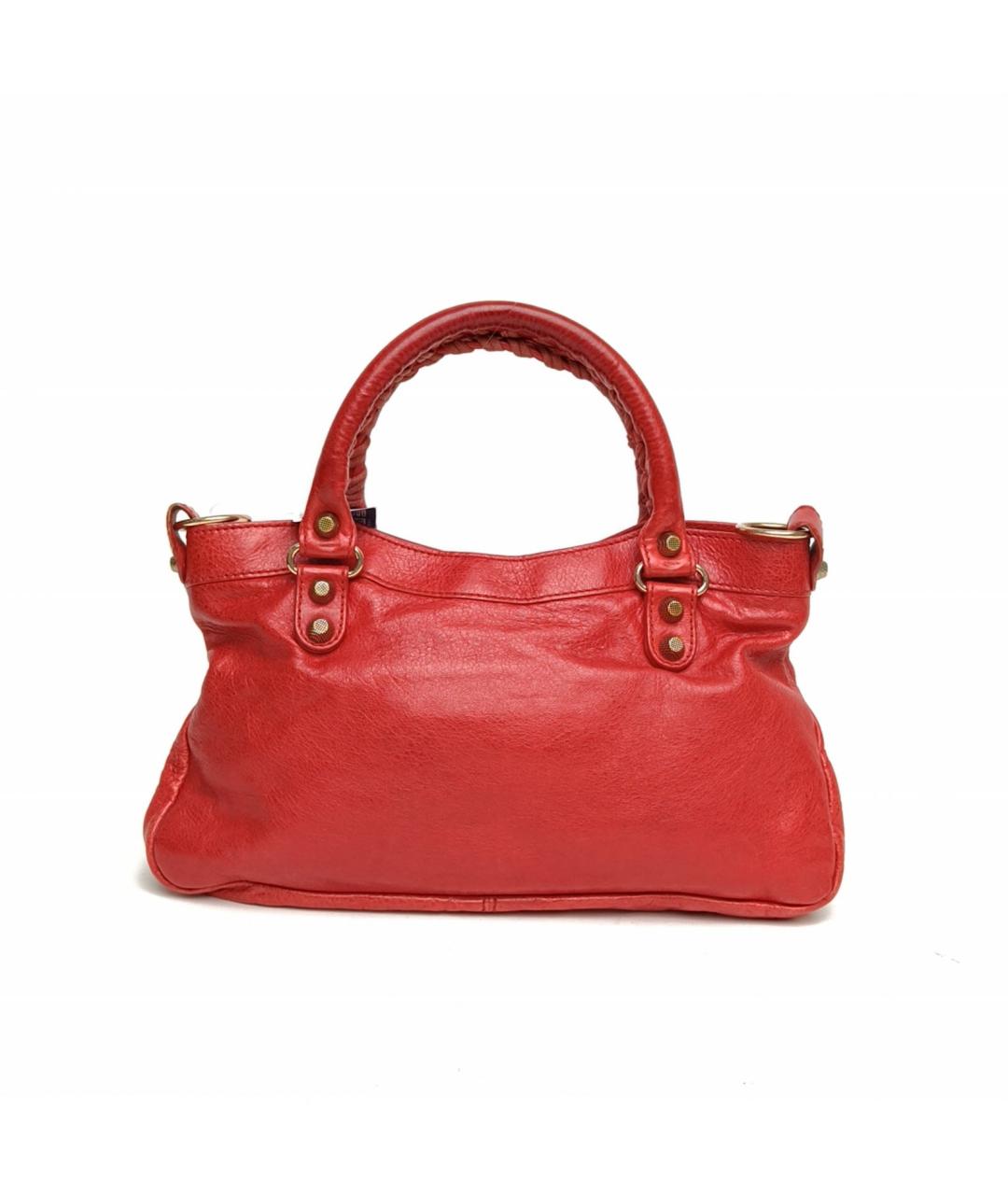 BALENCIAGA Красная кожаная сумка с короткими ручками, фото 4