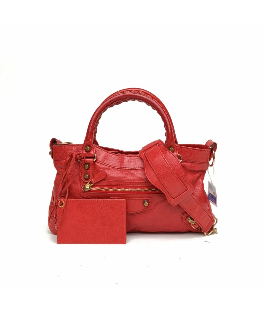 BALENCIAGA Красная кожаная сумка с короткими ручками, фото 8