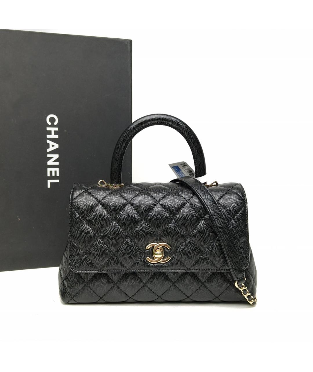 CHANEL Черная кожаная сумка через плечо, фото 9