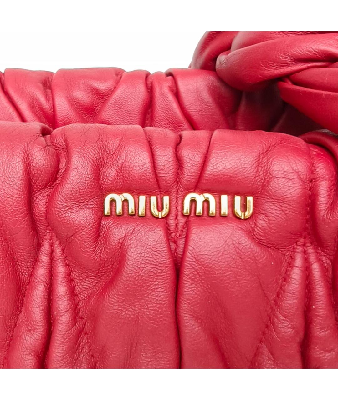 MIU MIU Красная кожаная сумка через плечо, фото 7