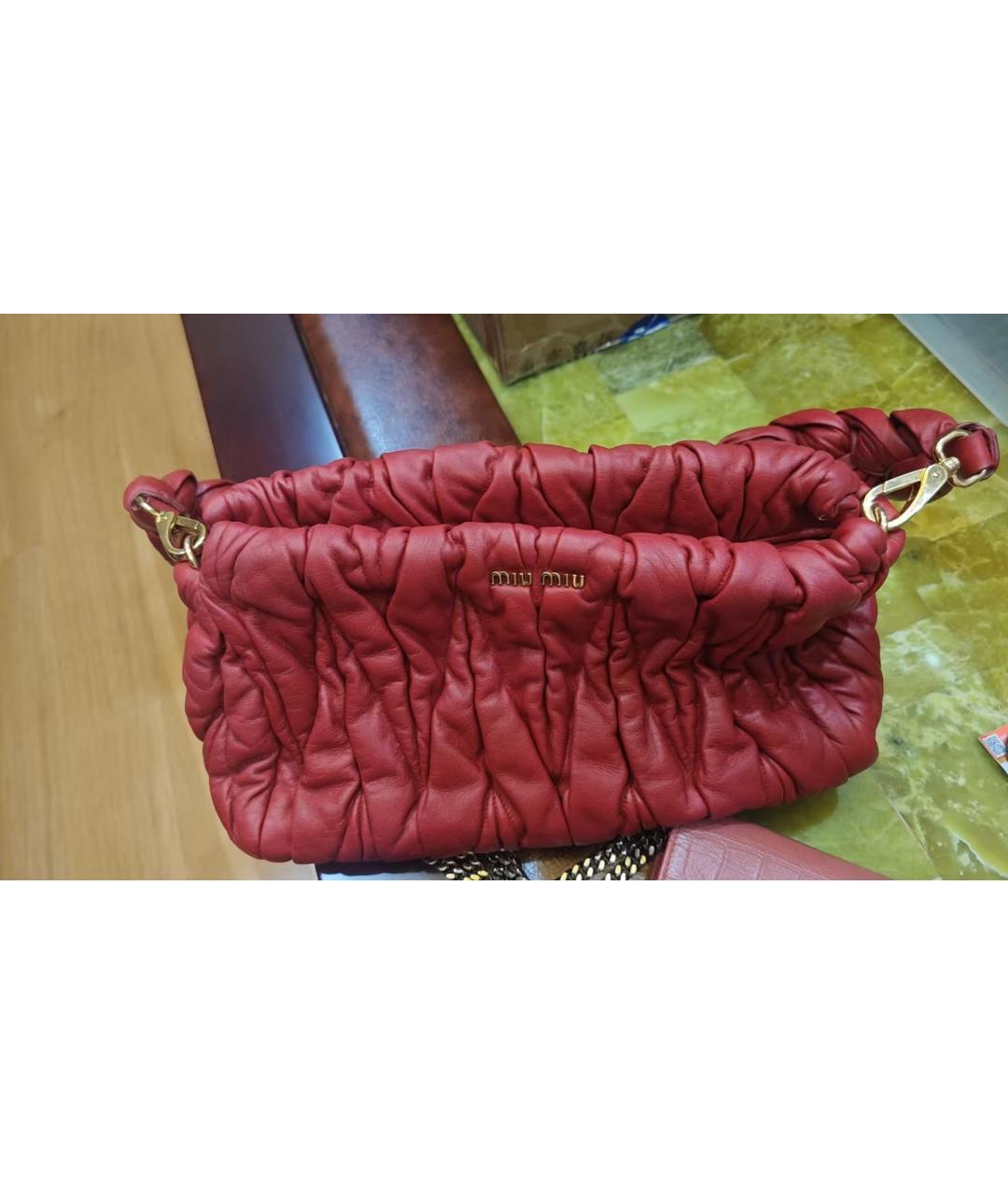 MIU MIU Красная кожаная сумка через плечо, фото 9
