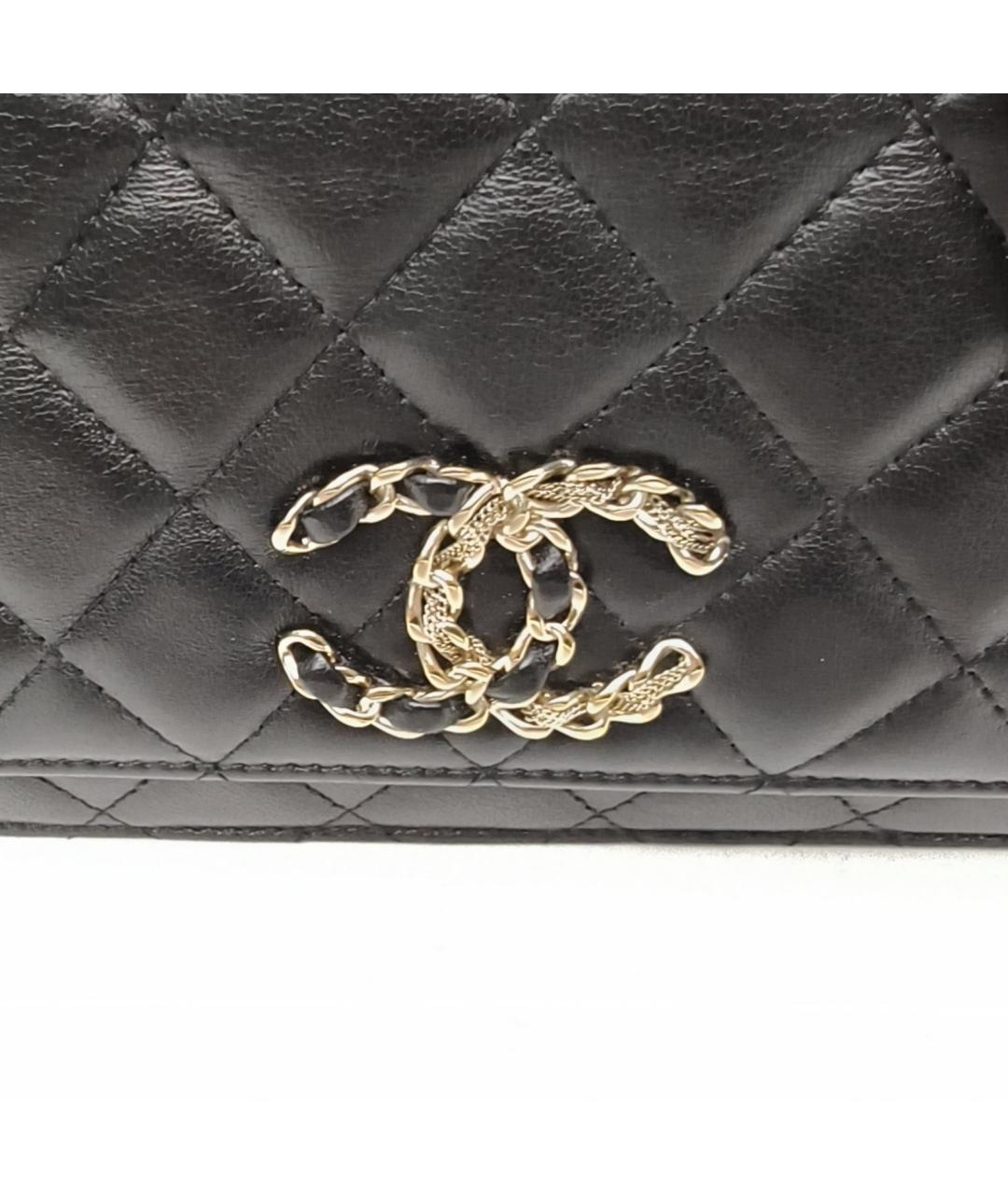 CHANEL Черная кожаная сумка через плечо, фото 8