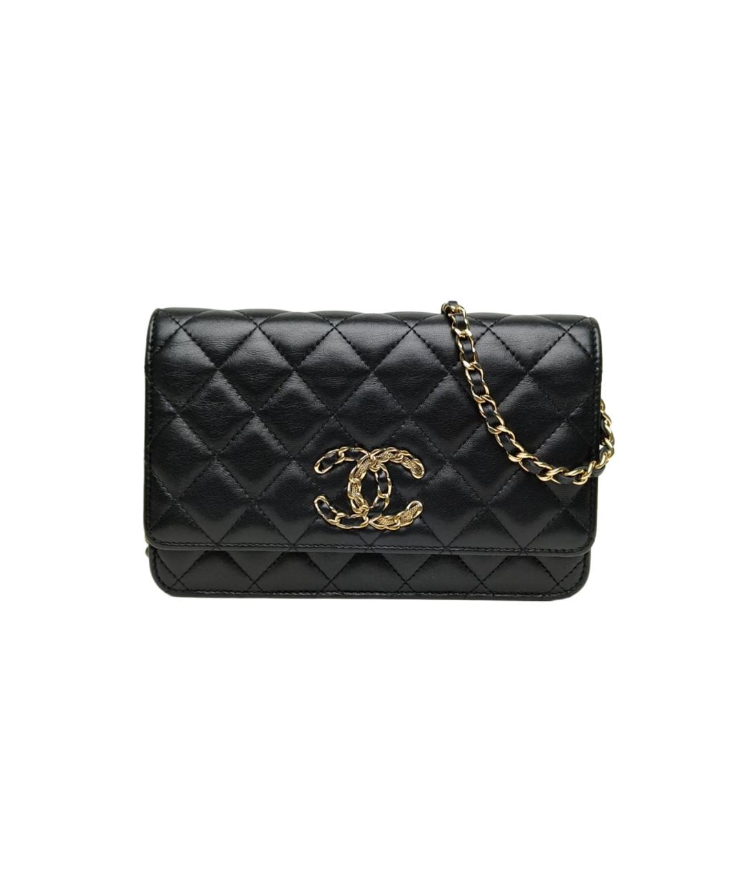 CHANEL Черная кожаная сумка через плечо, фото 10