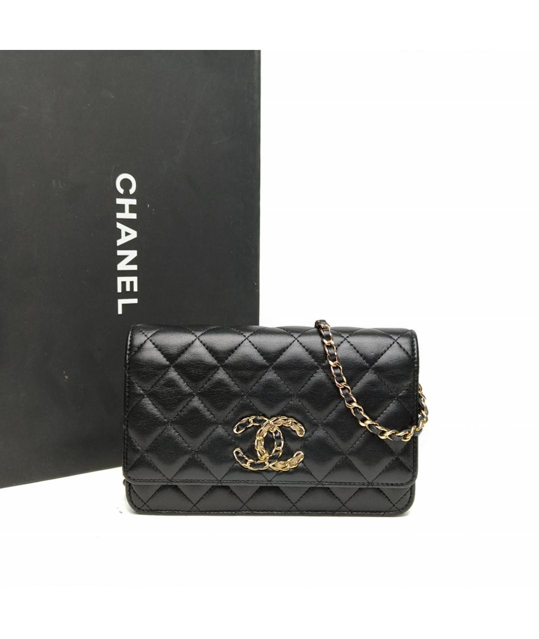 CHANEL Черная кожаная сумка через плечо, фото 9