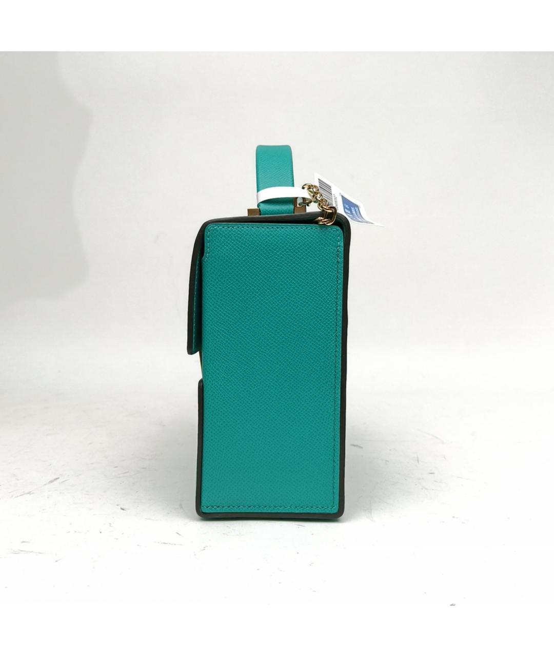 HERMES Зеленая кожаная сумка с короткими ручками, фото 3