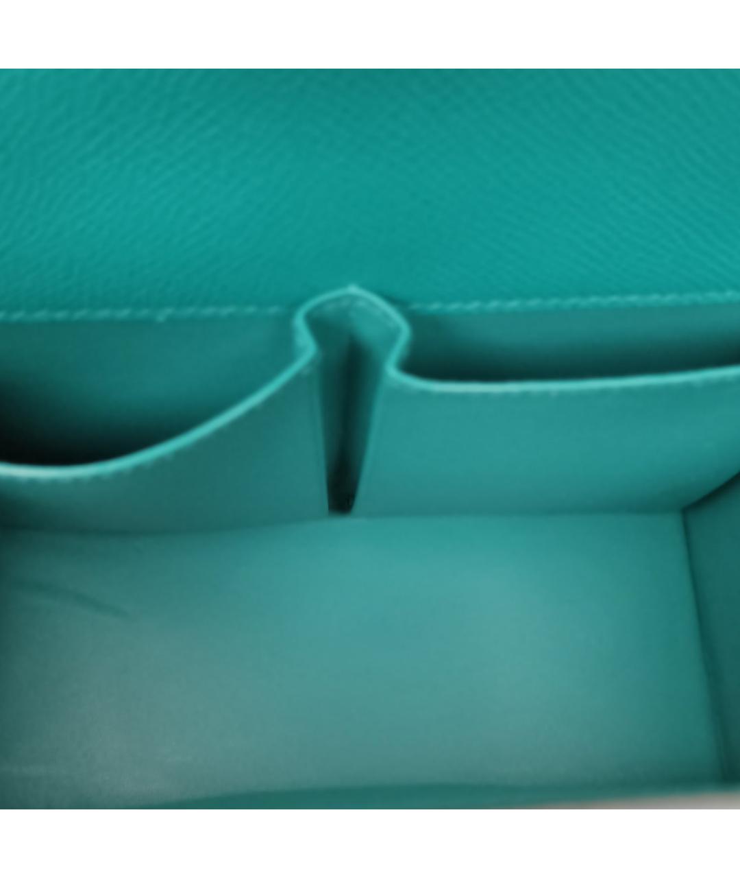HERMES Зеленая кожаная сумка с короткими ручками, фото 7