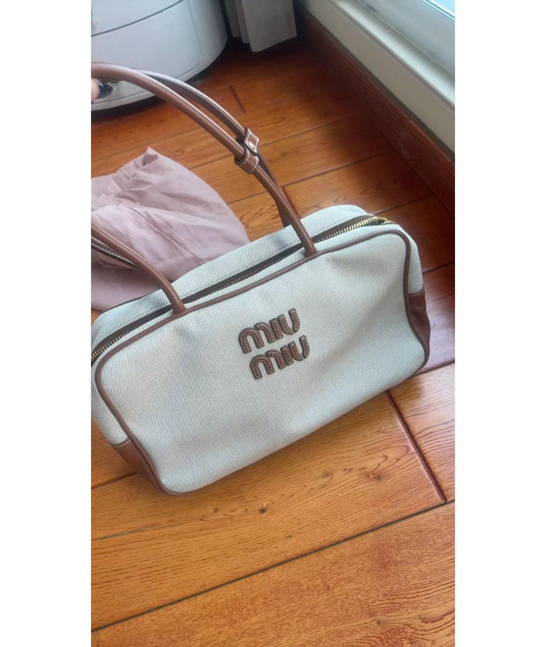 MIU MIU Бежевая сумка с короткими ручками, фото 9