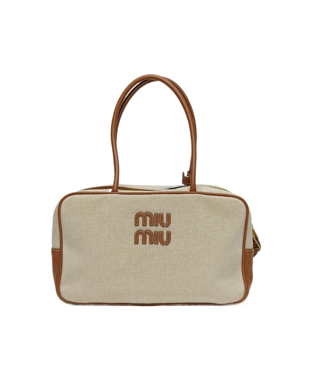 MIU MIU Бежевая сумка с короткими ручками, фото 1