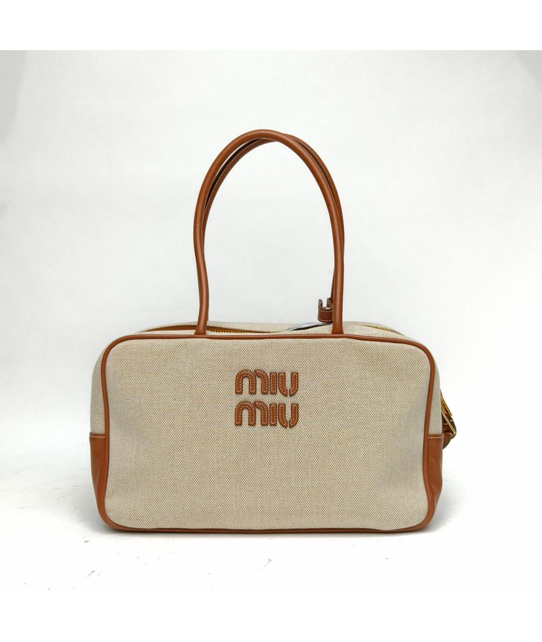 MIU MIU Бежевая сумка с короткими ручками, фото 2