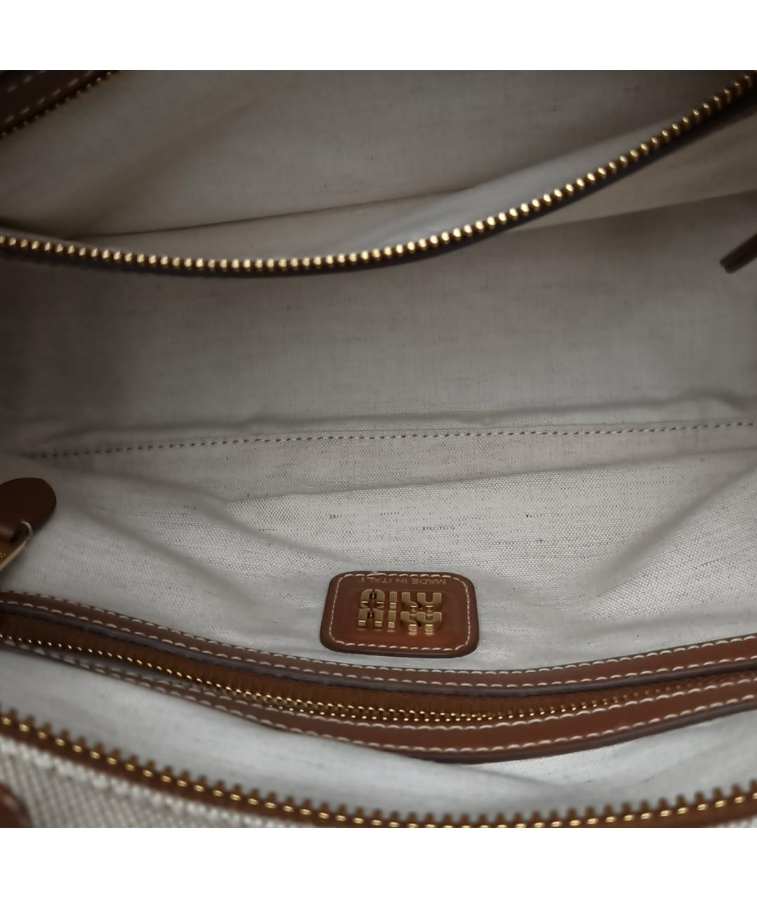 MIU MIU Бежевая сумка с короткими ручками, фото 7