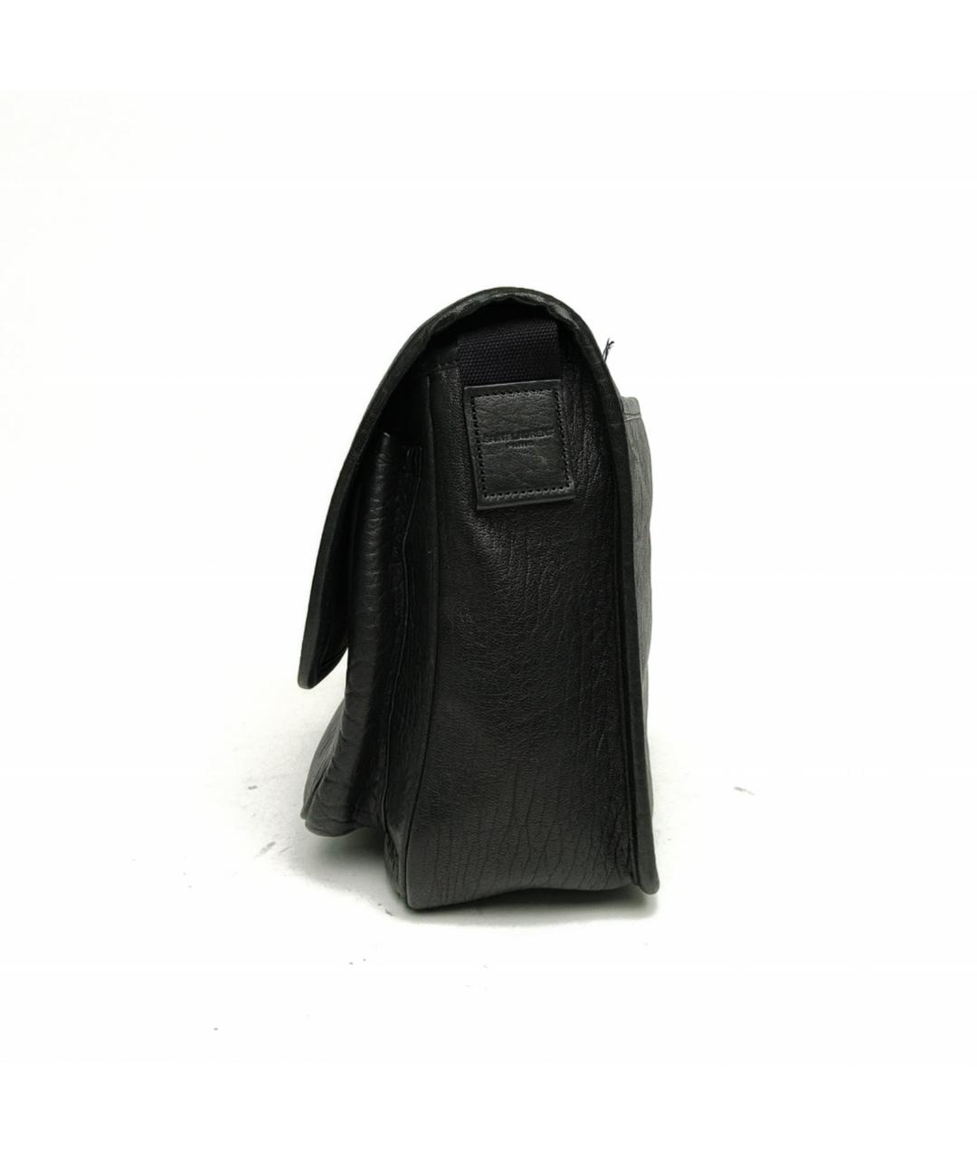 SAINT LAURENT Черная кожаная сумка через плечо, фото 3