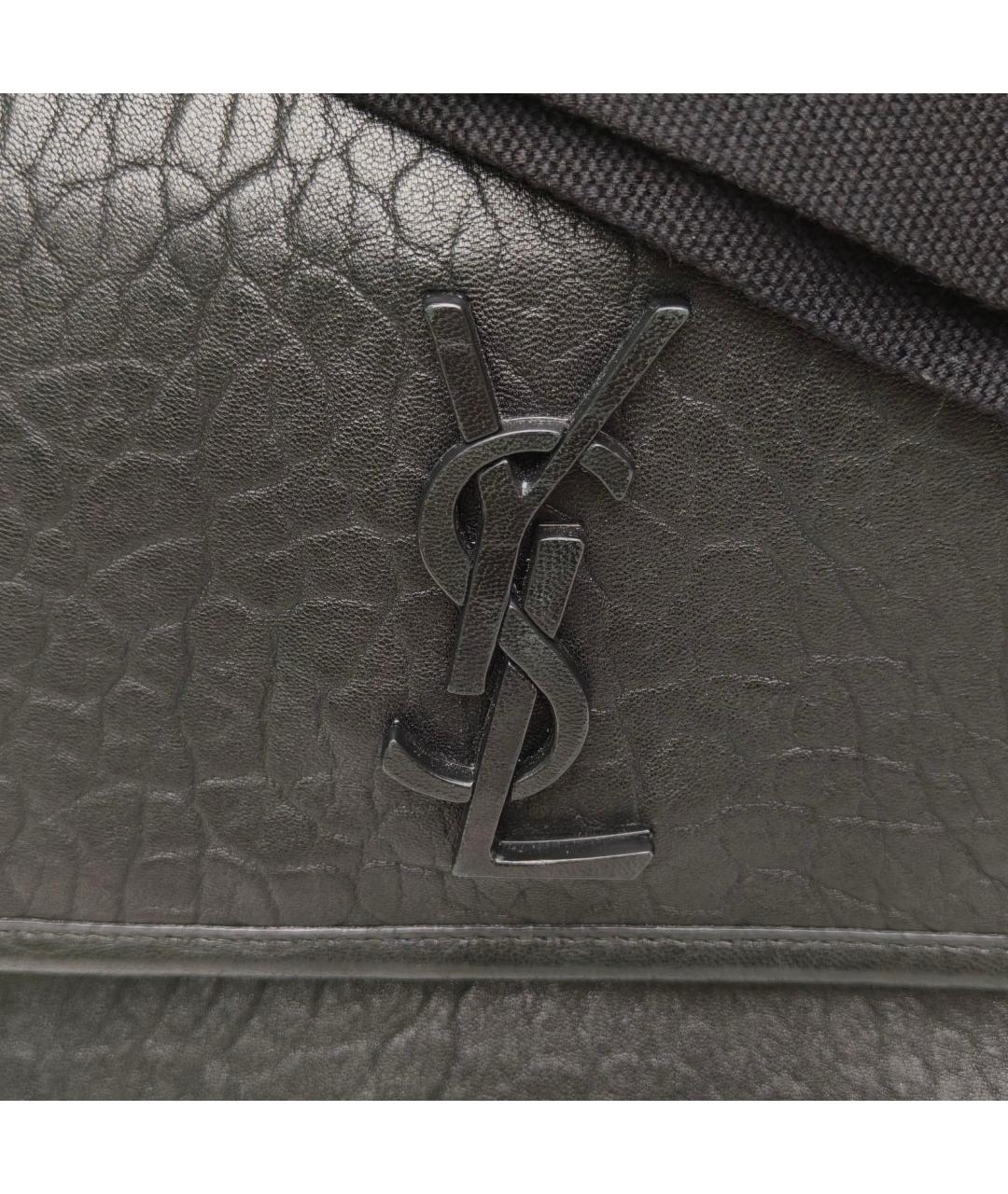 SAINT LAURENT Черная кожаная сумка через плечо, фото 8