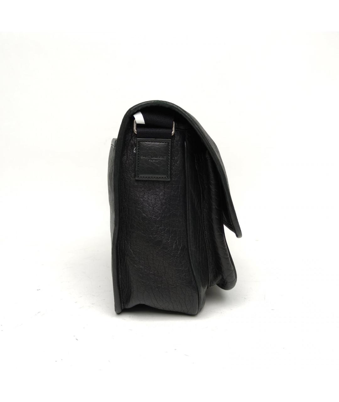 SAINT LAURENT Черная кожаная сумка через плечо, фото 5