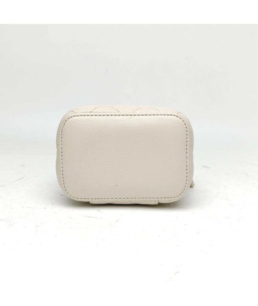 CHANEL Белая кожаная сумка через плечо, фото 6