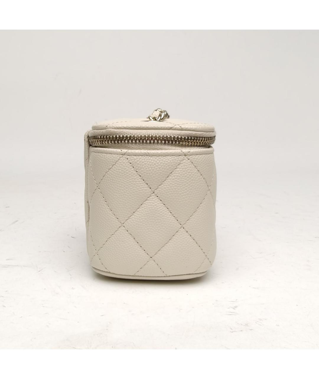 CHANEL Белая кожаная сумка через плечо, фото 5