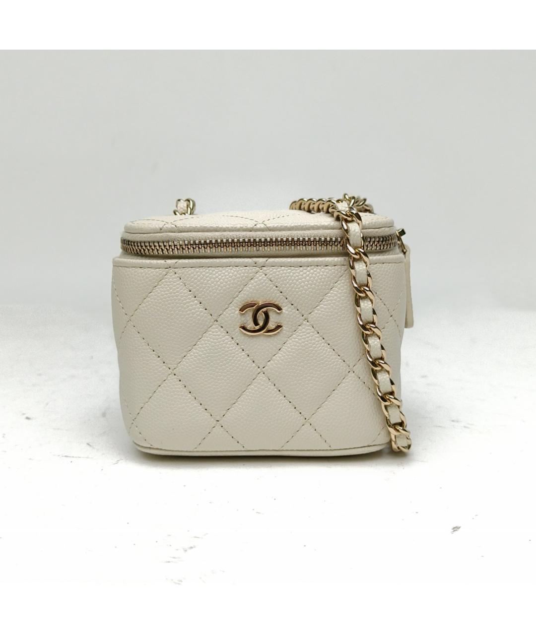 CHANEL Белая кожаная сумка через плечо, фото 2