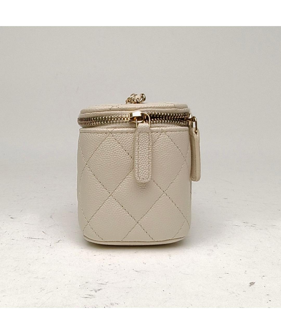 CHANEL Белая кожаная сумка через плечо, фото 3