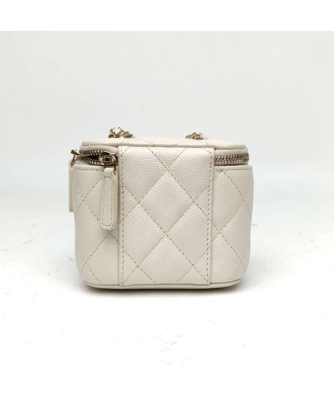 CHANEL Белая кожаная сумка через плечо, фото 4