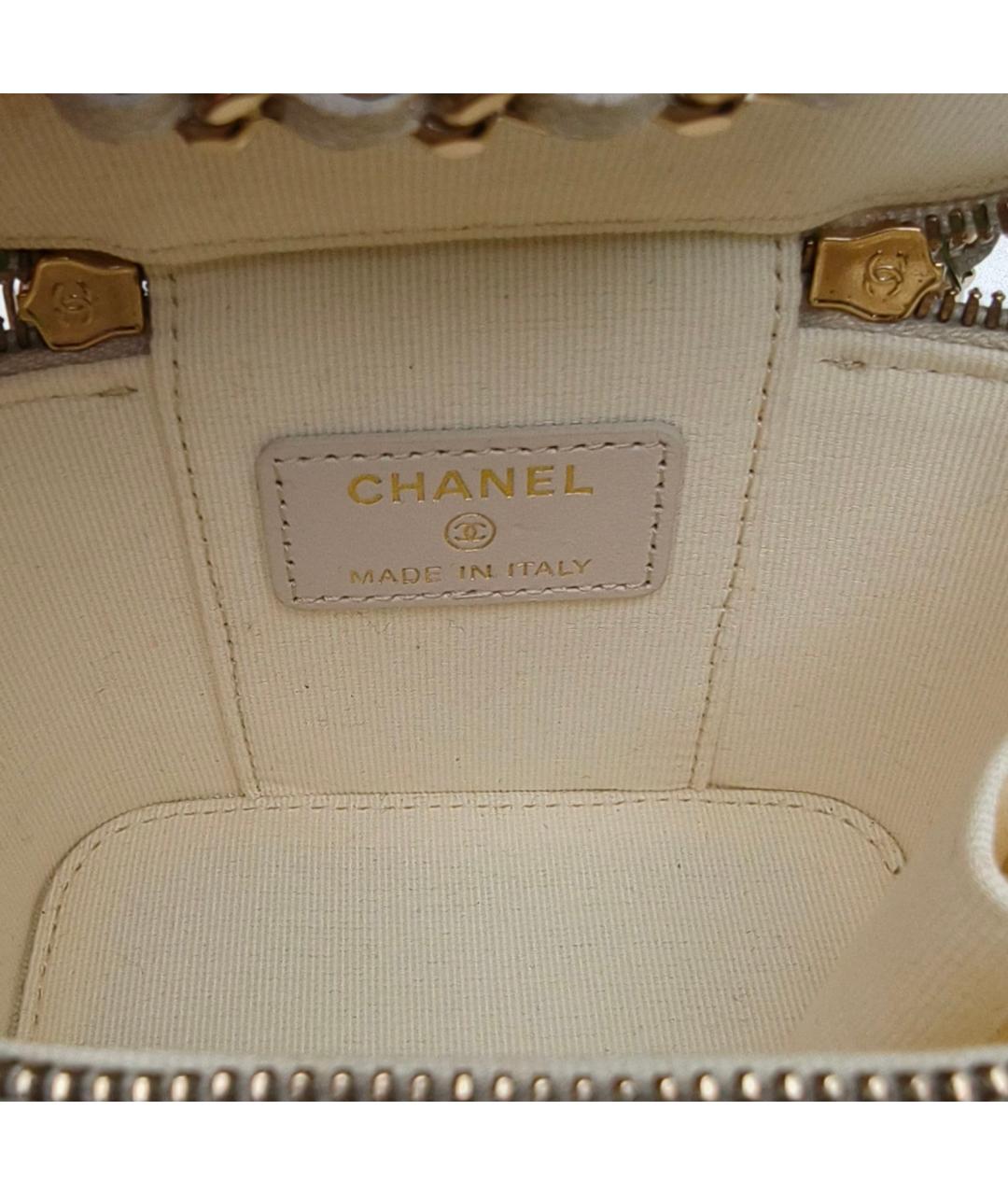 CHANEL Белая кожаная сумка через плечо, фото 8