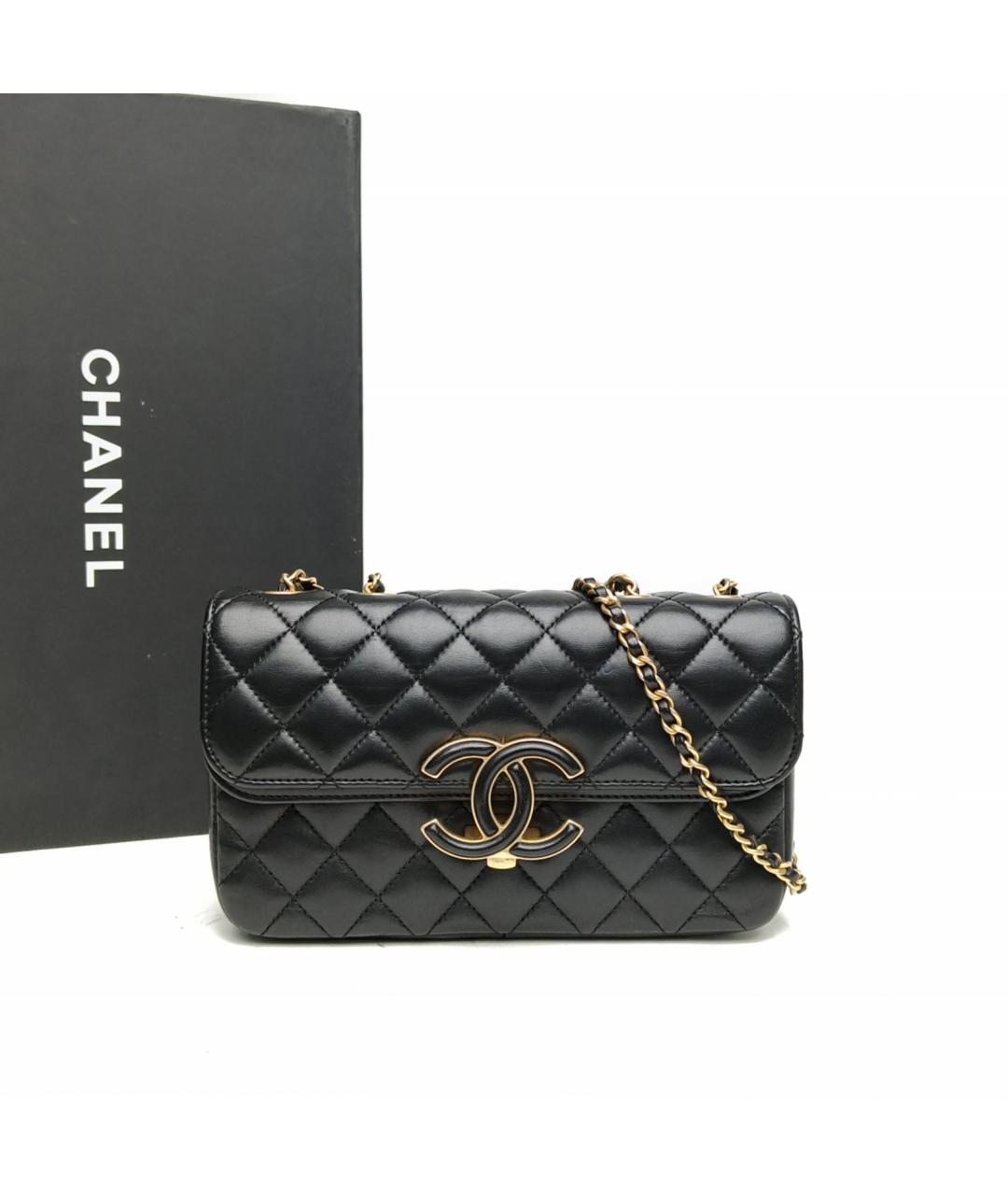 CHANEL Черная кожаная сумка через плечо, фото 9