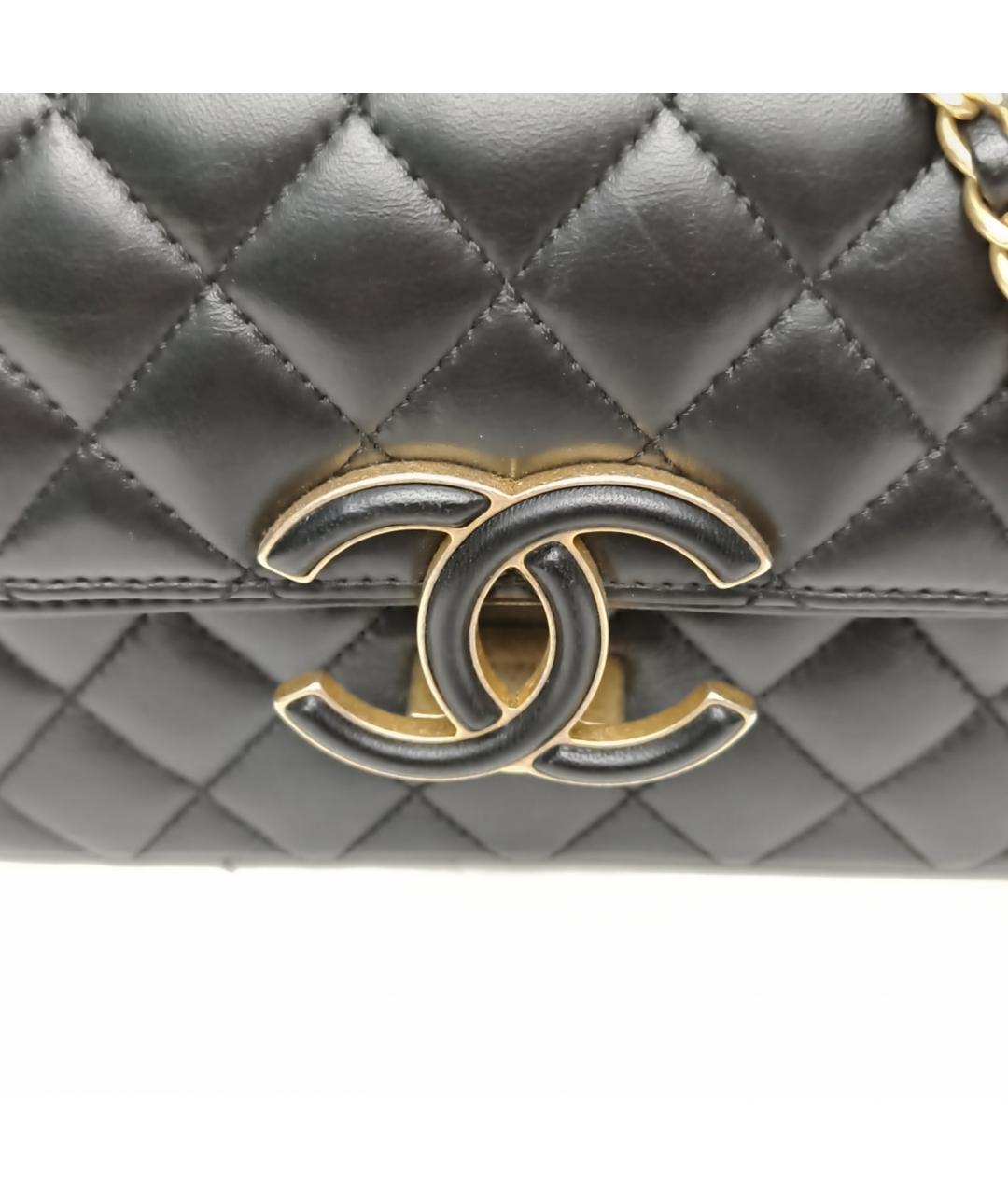 CHANEL Черная кожаная сумка через плечо, фото 7