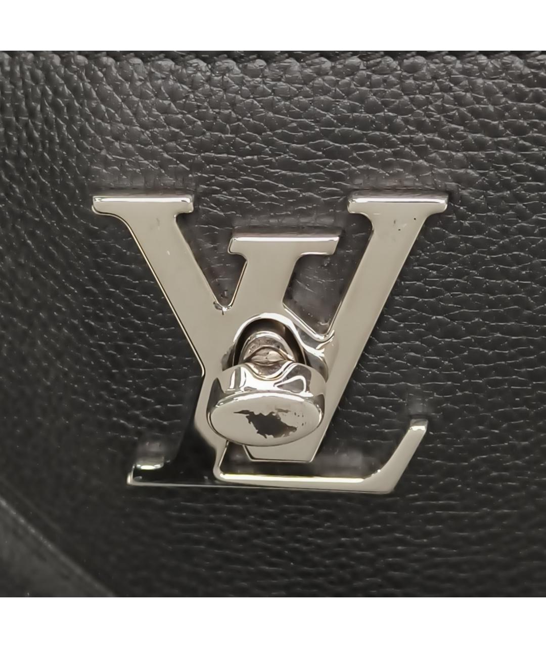 LOUIS VUITTON Черная кожаная сумка через плечо, фото 7