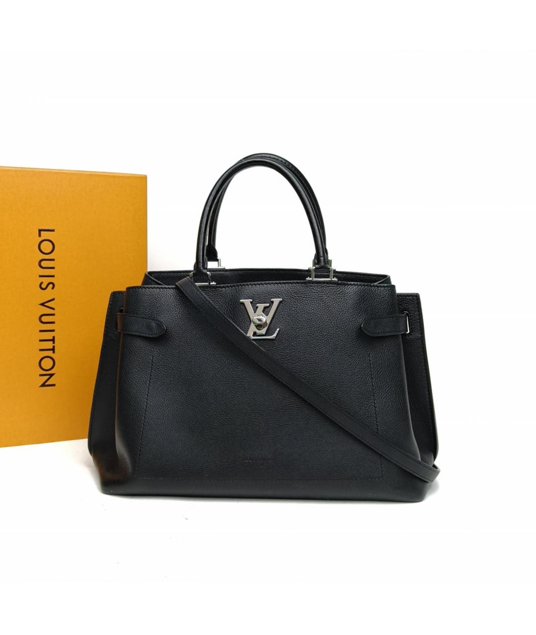 LOUIS VUITTON Черная кожаная сумка через плечо, фото 9