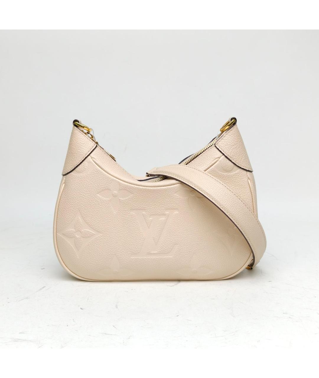 LOUIS VUITTON Бежевая кожаная сумка через плечо, фото 2