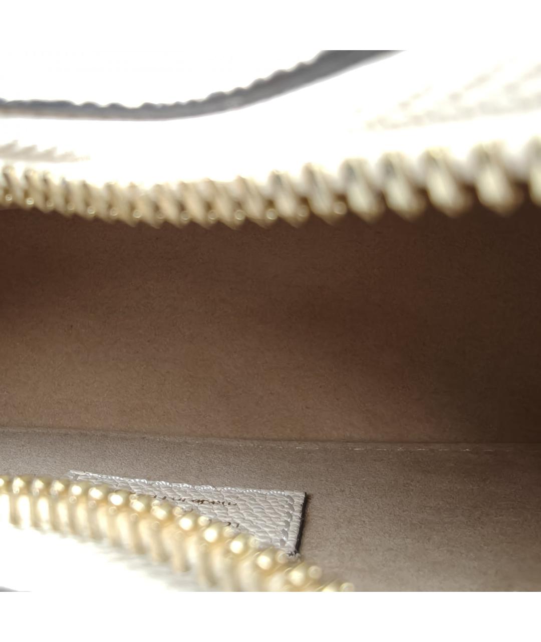 LOUIS VUITTON Бежевая кожаная сумка через плечо, фото 7