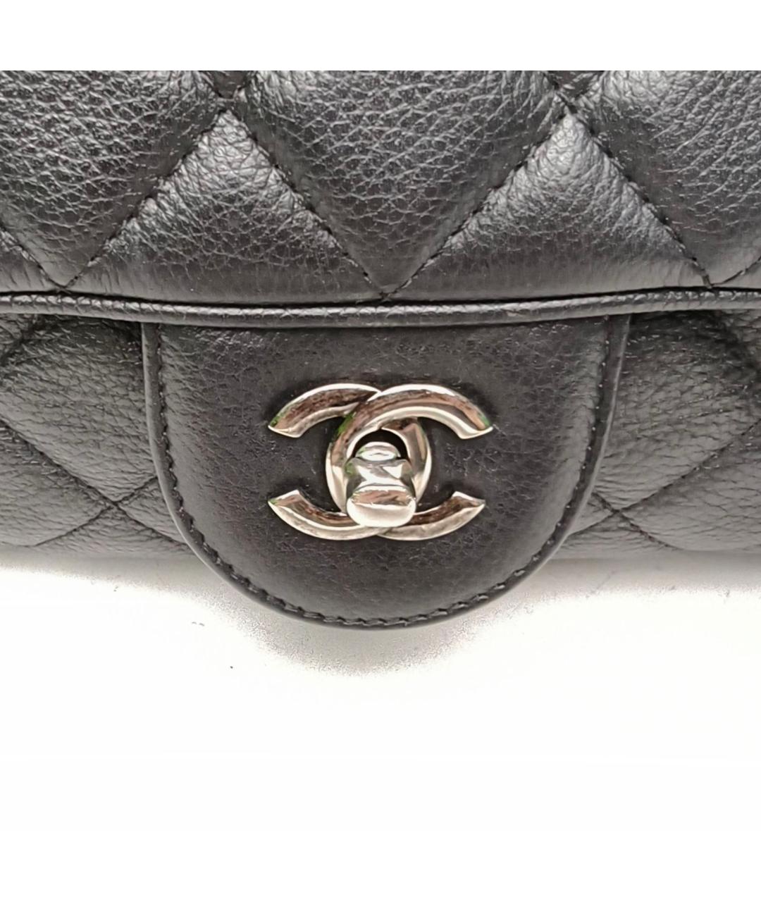 CHANEL Черная кожаная сумка через плечо, фото 6