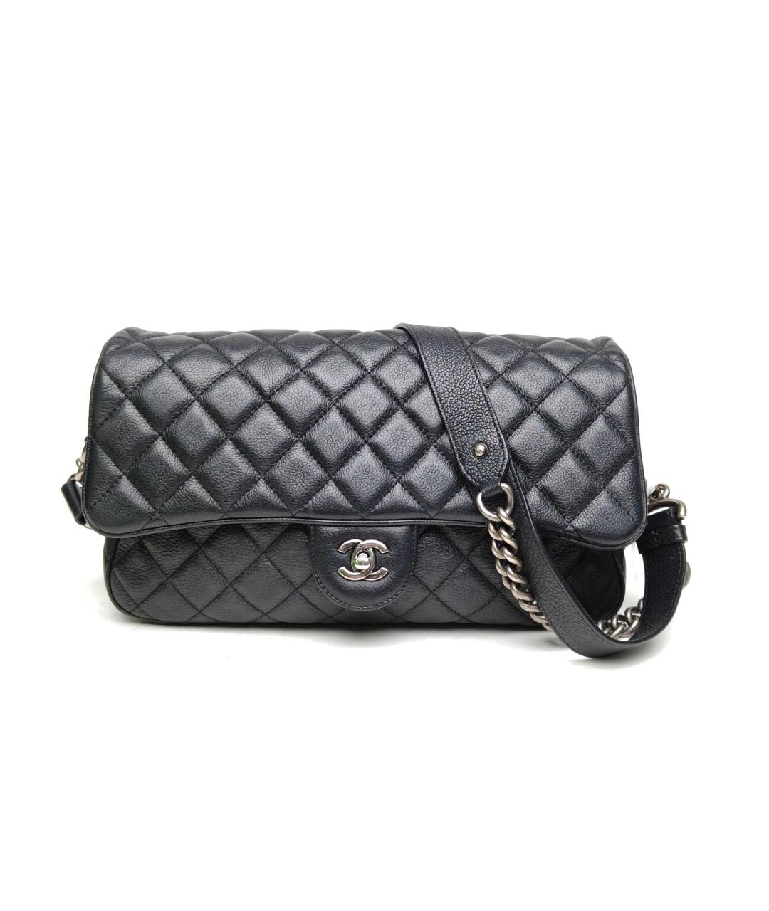 CHANEL Черная кожаная сумка через плечо, фото 2