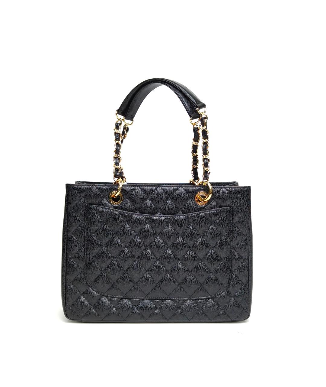 CHANEL Черная кожаная сумка тоут, фото 4