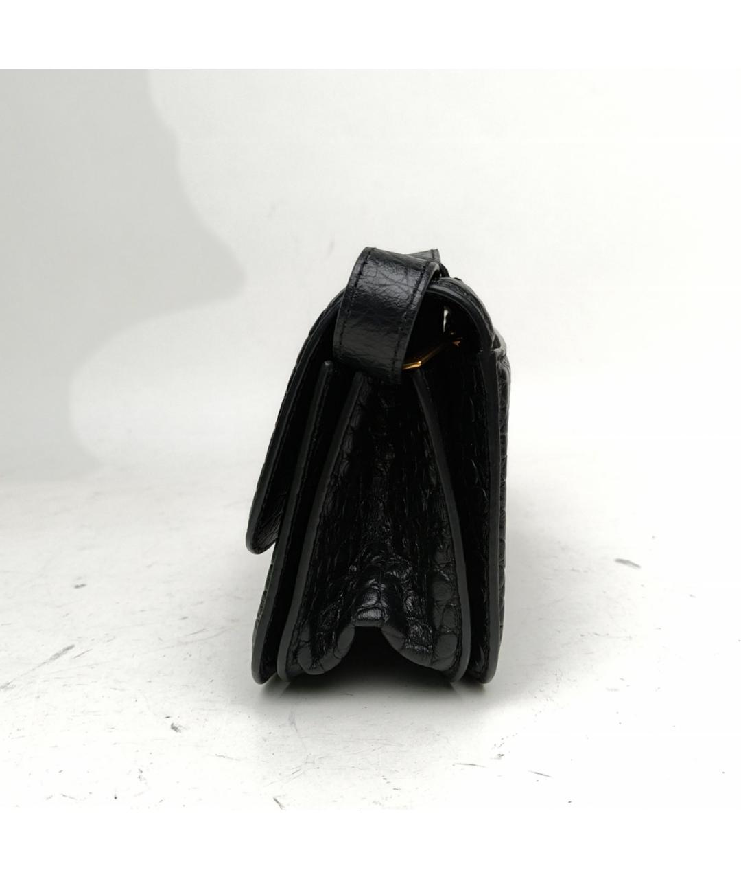 BALENCIAGA Черная сумка через плечо из экзотической кожи, фото 3