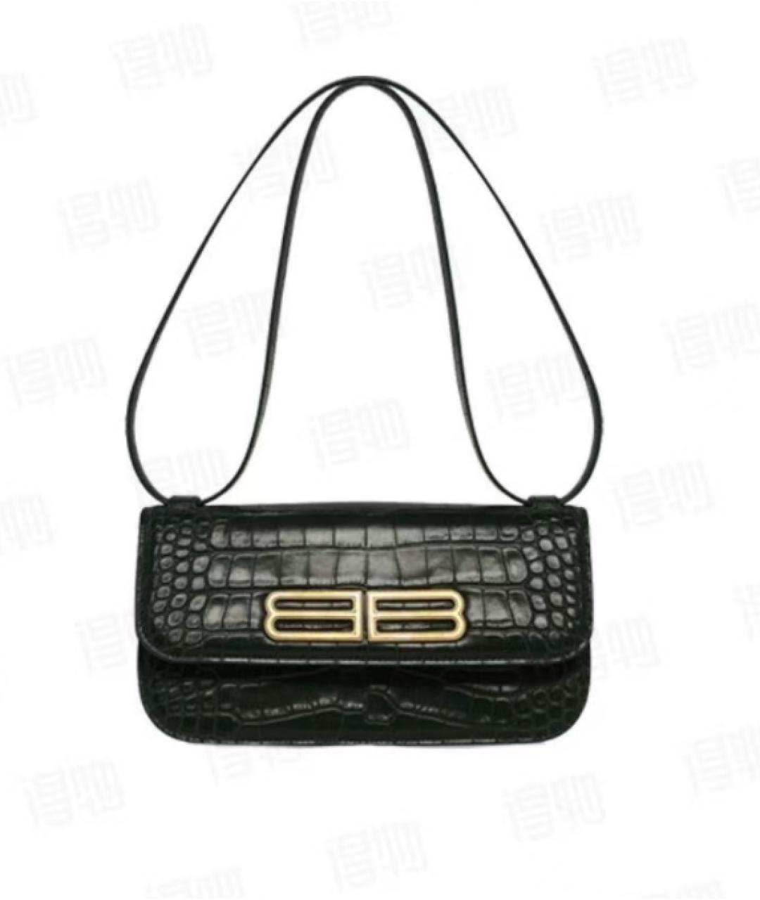 BALENCIAGA Черная сумка через плечо из экзотической кожи, фото 9