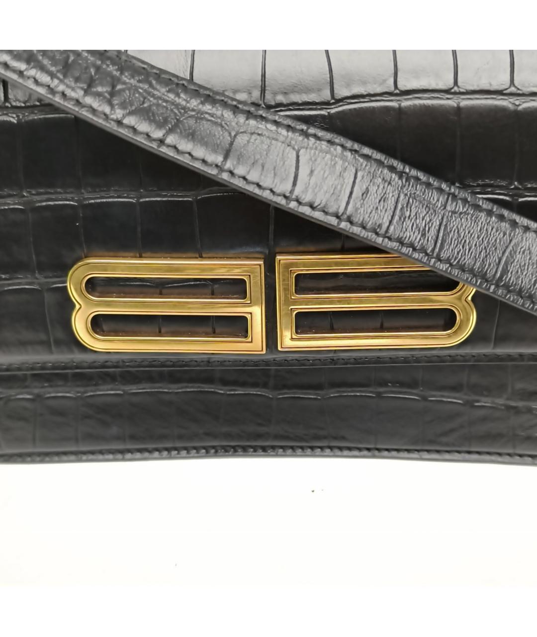 BALENCIAGA Черная сумка через плечо из экзотической кожи, фото 7