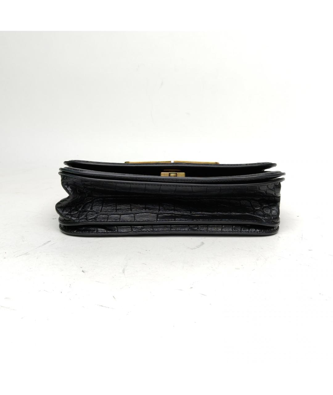 BALENCIAGA Черная сумка через плечо из экзотической кожи, фото 6