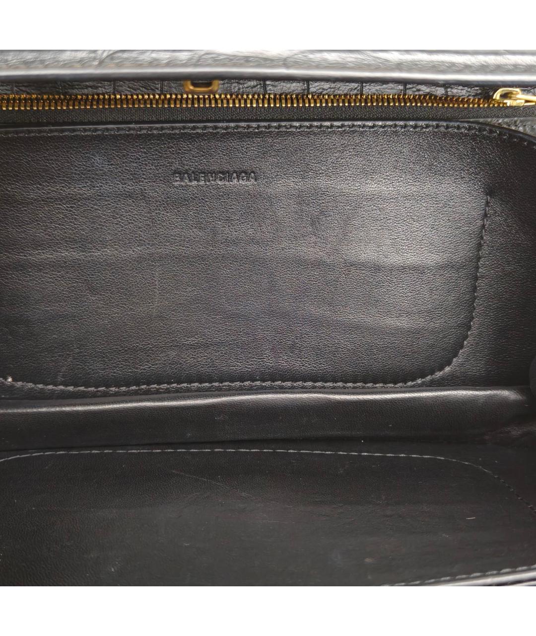 BALENCIAGA Черная сумка через плечо из экзотической кожи, фото 8
