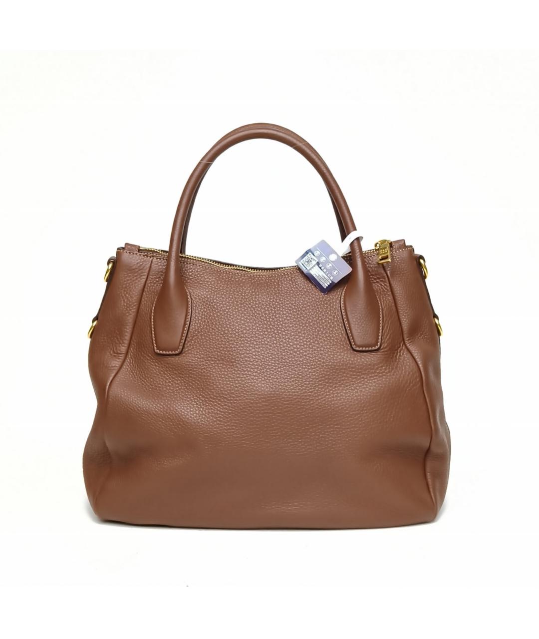 PRADA Коричневая кожаная сумка через плечо, фото 4