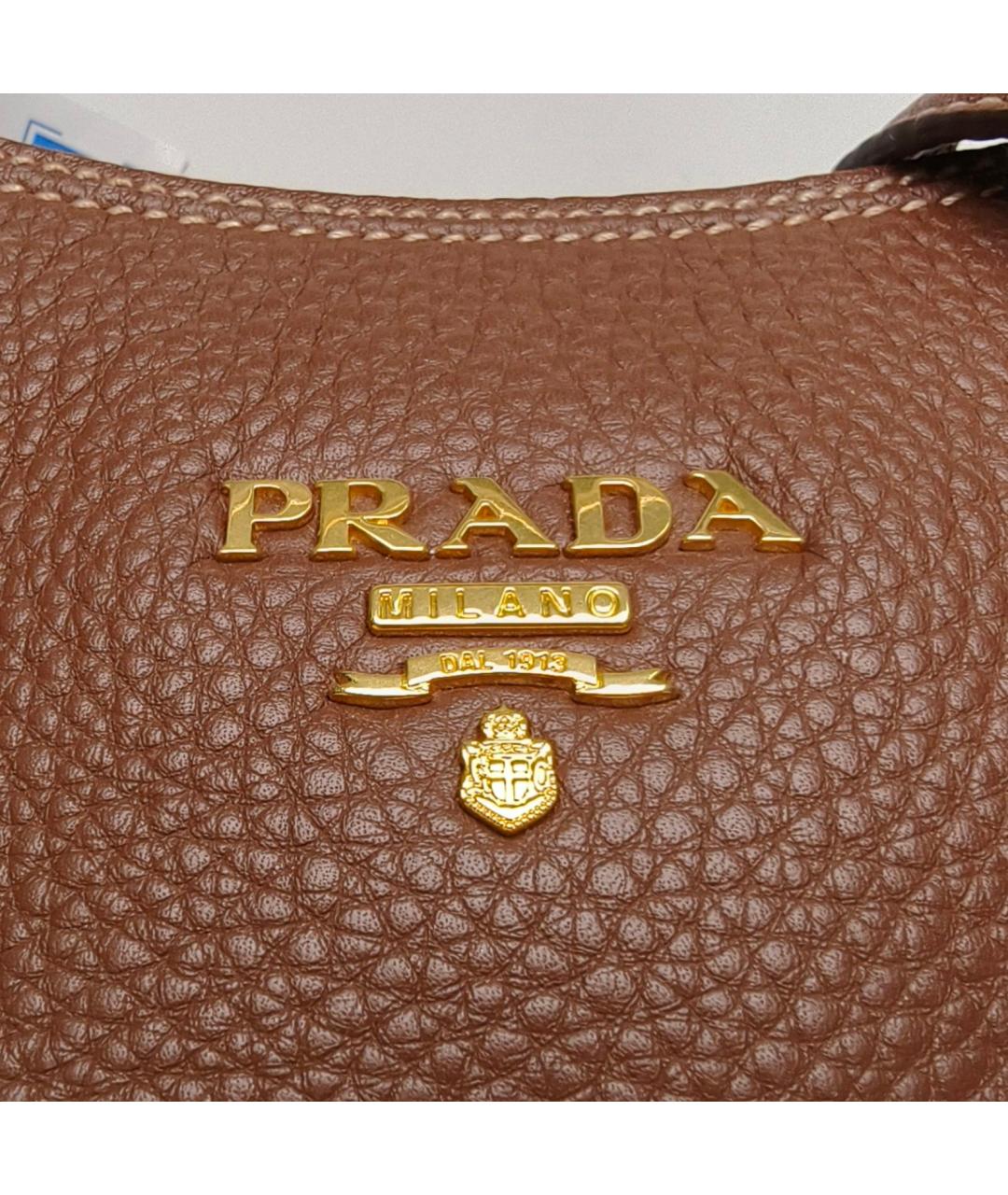 PRADA Коричневая кожаная сумка через плечо, фото 7
