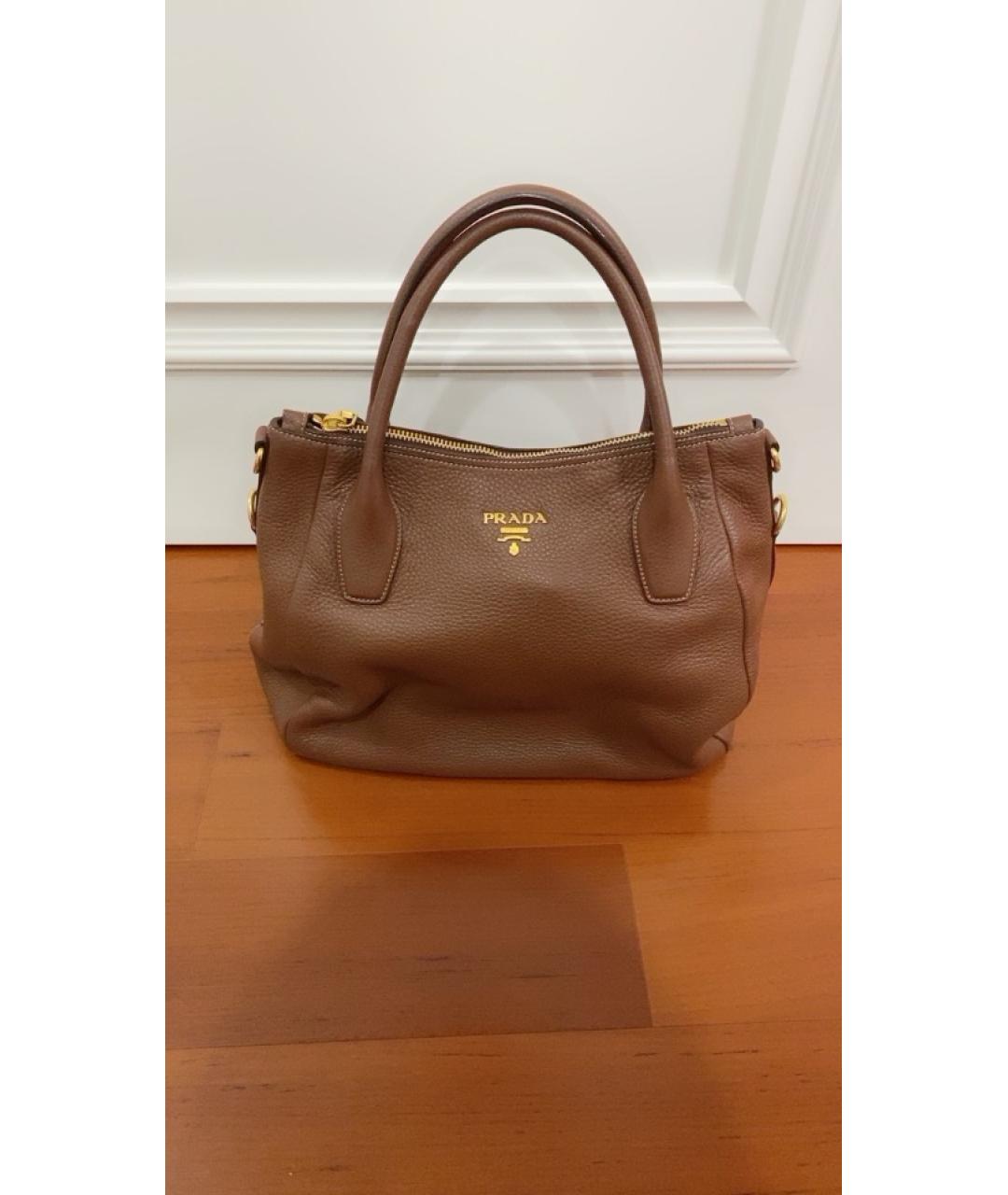 PRADA Коричневая кожаная сумка через плечо, фото 9