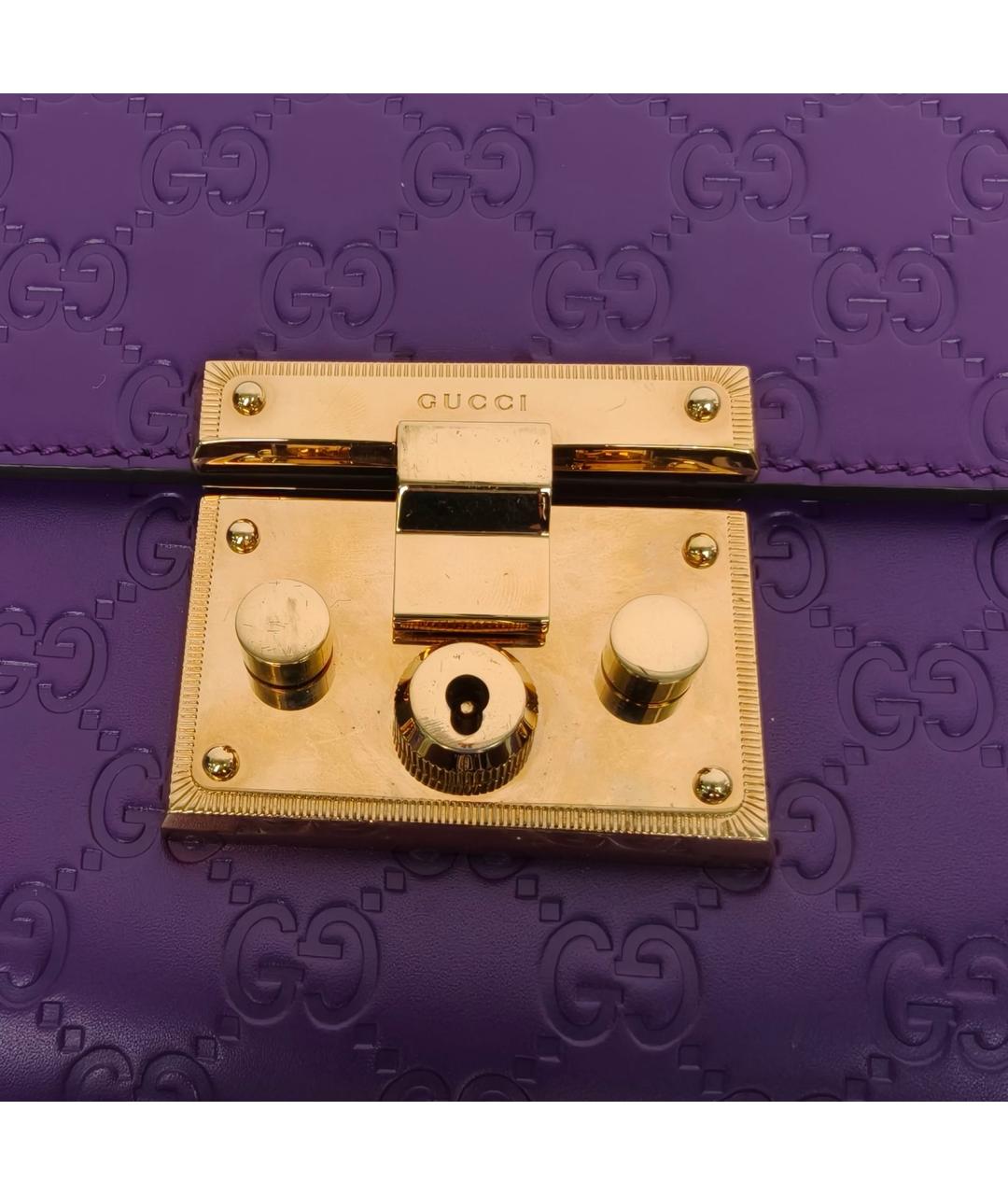 GUCCI Фиолетовая кожаная сумка через плечо, фото 7