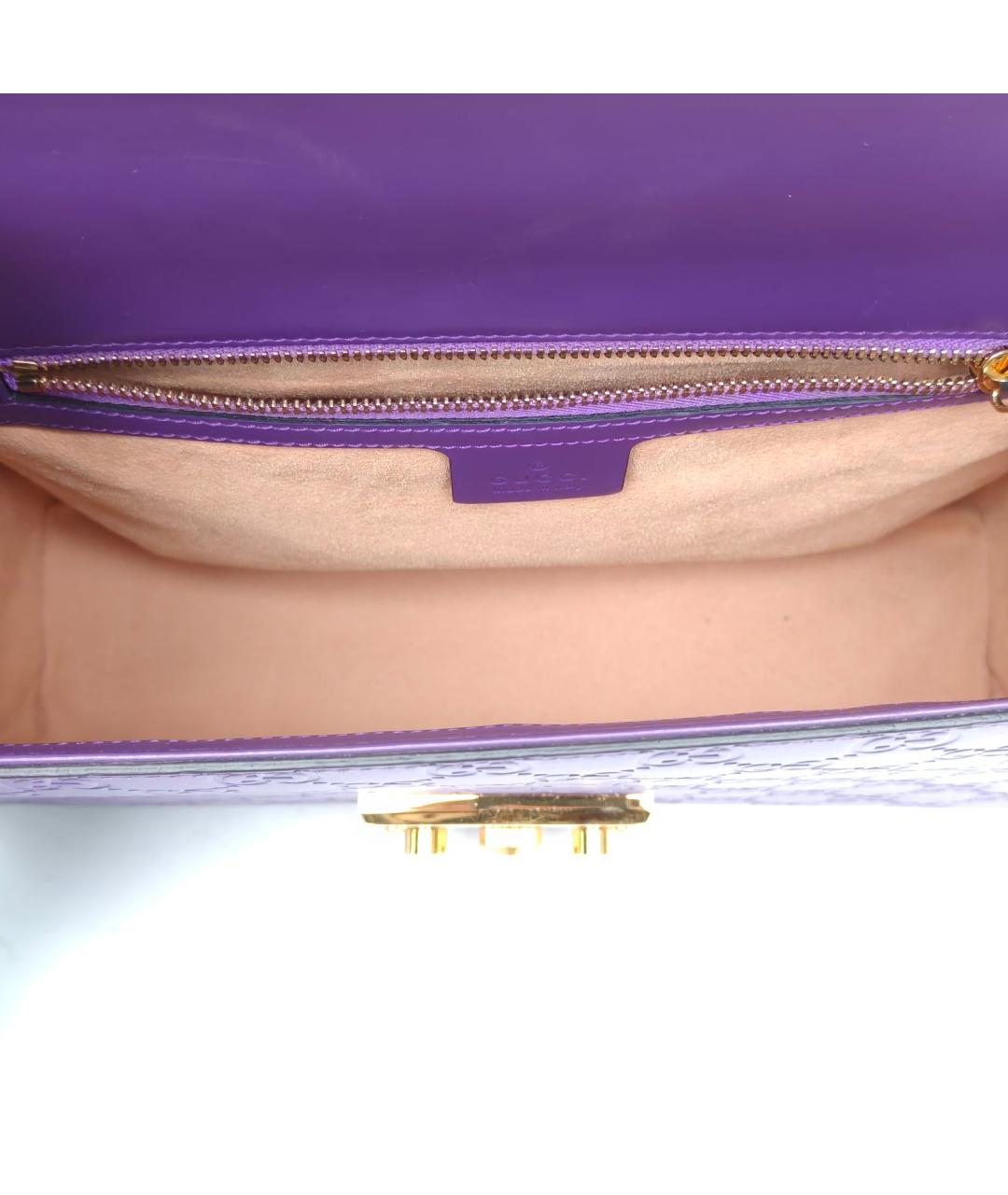 GUCCI Фиолетовая кожаная сумка через плечо, фото 8