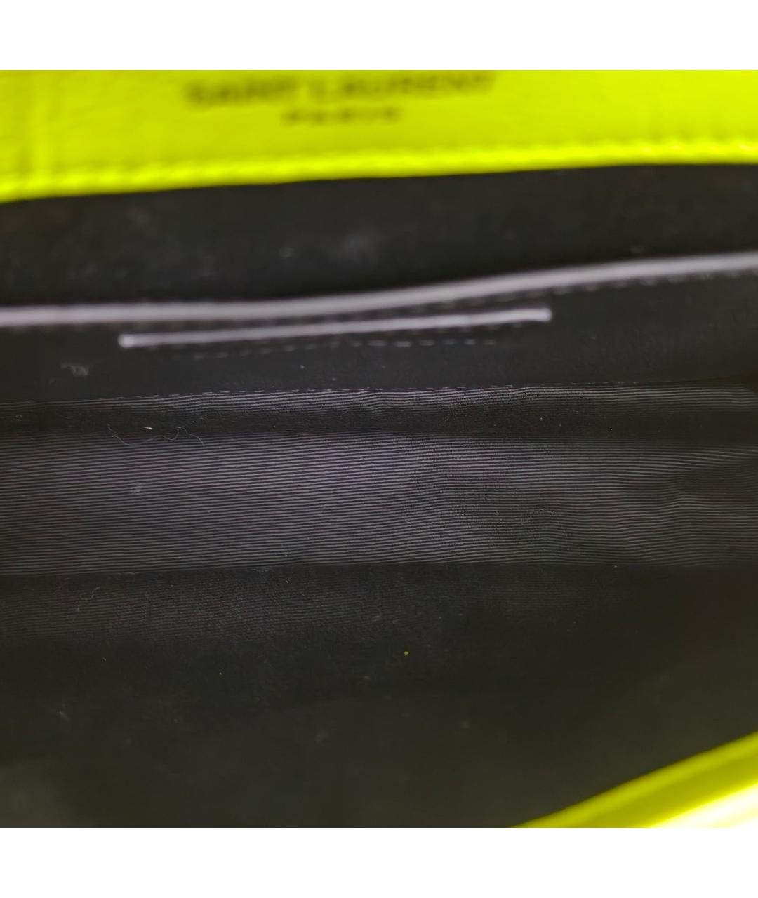 SAINT LAURENT Желтая кожаная сумка через плечо, фото 8